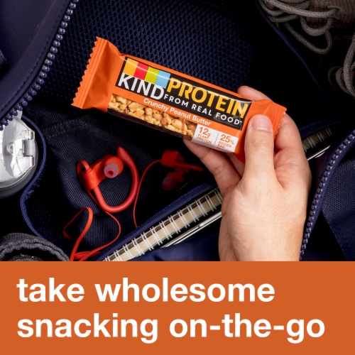 KIND PROTEIN Gluten Free Crunchy Peanut Butter Healthy Snack Bars Perspective: bottom