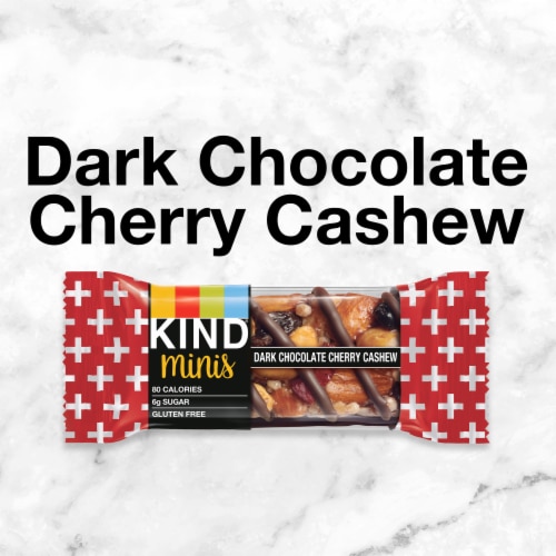 KIND Minis Gluten Free Dark Chocolate Cherry Cashew Healthy Snack Bars Perspective: bottom
