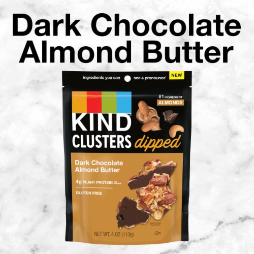 KIND Dipped Clusters Gluten Free Dark Chocolate Almond Butter Snack Mix Perspective: bottom