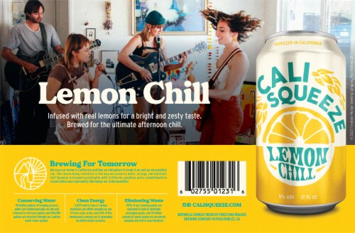 Cali Squeeze Lemon Chill Citrus Wheat Ale Craft Beer 6 Cans / 12 fl oz Perspective: bottom
