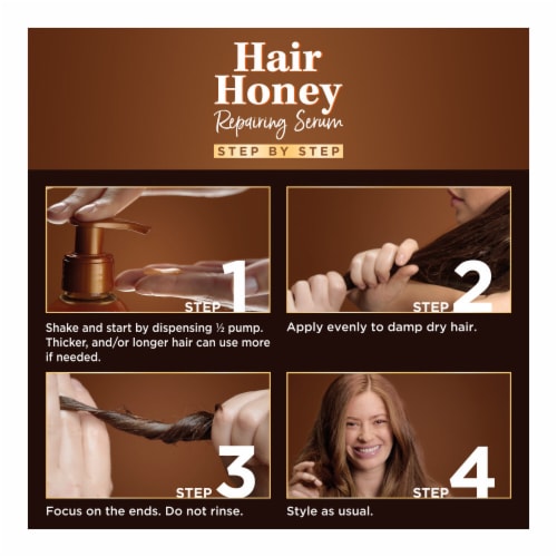 Garnier Whole Blends Honey Treasures Hair Honey Repairing Leave in Serum for Dry, Damaged Hair Perspective: bottom