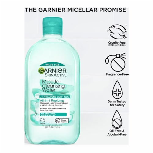 Garnier SkinActive Micellar Cleansing Water & Makeup Remover Replump with Hyaluronic Acid & Aloe Perspective: bottom