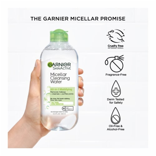 Garnier SkinActive Micellar Cleansing Water & Makeup Remover Mattifying for Oily Skin Perspective: bottom