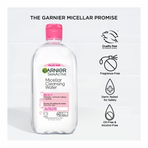 Garnier SkinActive Micellar Cleansing Water & Makeup Remover for Sensitive Skin Perspective: bottom