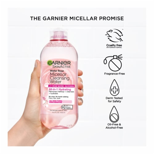 Garnier SkinActive Micellar Cleansing Water & Makeup Remover Hydrating with Rose Water Perspective: bottom