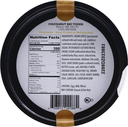 Chuckanut Bay Foods Salted Caramel Cheesecake Perspective: bottom