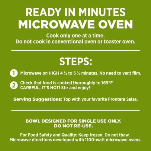 Frontera Chicken Verde Burrito Bowl Frozen Meal Perspective: bottom