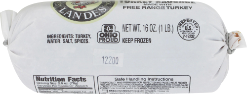 Bowman Landes Turkey Sausage Tubes Perspective: bottom
