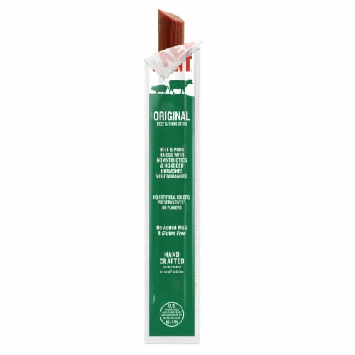 Original Flavor – Beef & Pork – Healthy Meat Protein – 1oz Jerky Stick – 24 count carton Perspective: bottom
