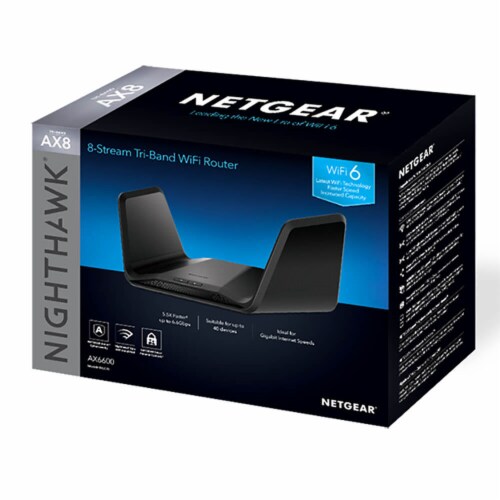 Netgear RAX70100NAS Nighthawk 8-Stream Tri-Band WiFi 6 Router Perspective: bottom