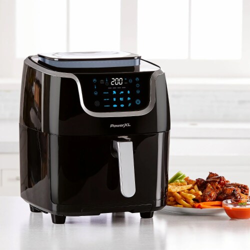 PowerXL 7-qt 10-in-1 1700W Air Fryer Steamer with Muffin Pan Black Perspective: bottom