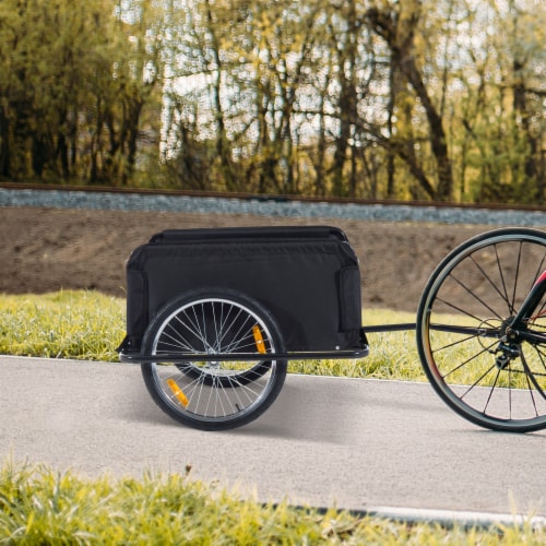 Aosom Elite Two Wheel Bicycle Large Cargo Wagon Trailer with Folding Storage 1 Unit Smith s Food and Drug