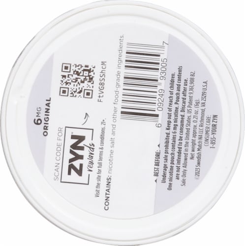 Zyn® 6mg Original Nicotine Pouches Perspective: bottom