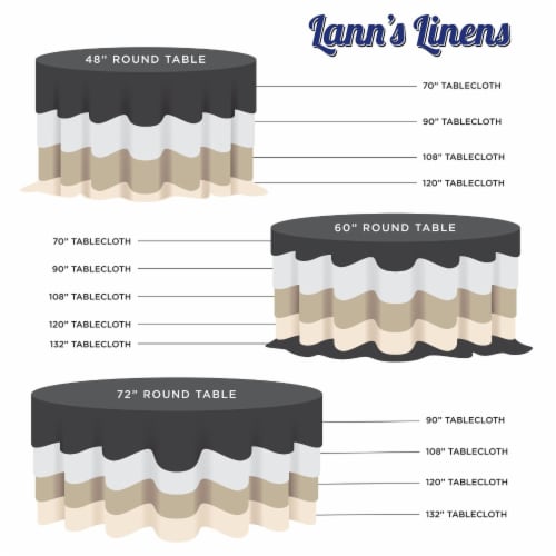 90 Round Polyester Tablecloth - Ivory by Lann's Linens Perspective: bottom