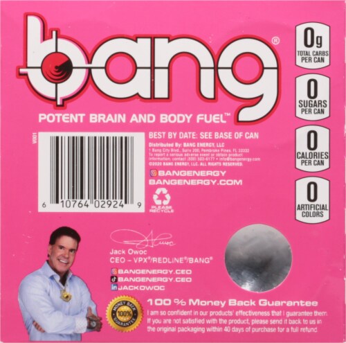 Bang® Delish Strawberry Kiss™ Energy Drink Multipack Cans Perspective: bottom