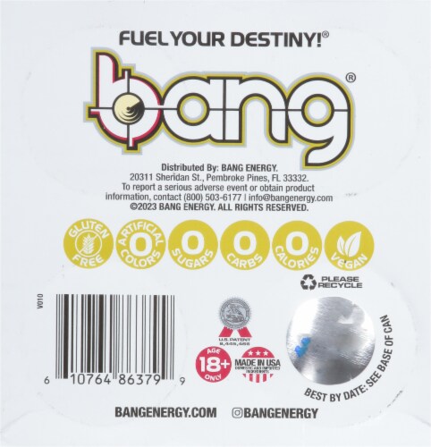 Bang® Black Cherry Vanilla Energy Drink Can Perspective: bottom