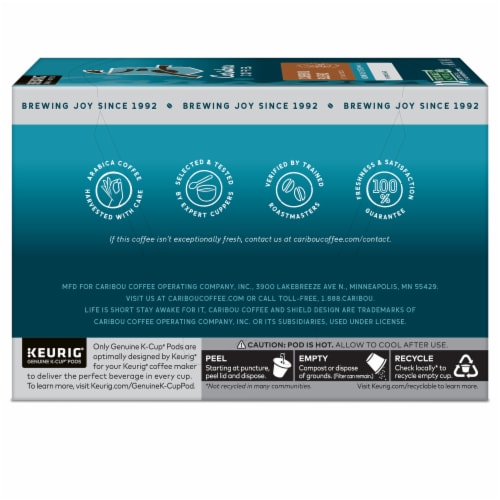 Caribou Coffee Caribou Blend Medium Roast K-Cup Coffee Pods Perspective: bottom