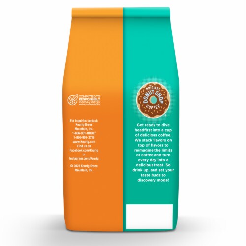 The Original Donut Shop Coffee Nutty Caramel Medium Roast Flavored Ground Coffee Bag Perspective: bottom