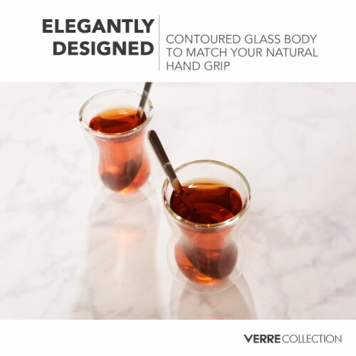 Original Double Wall Turkish Tea Glass Cups, 4.25 Ounce, Set of 2 - Insulated Thermo Glass Perspective: bottom