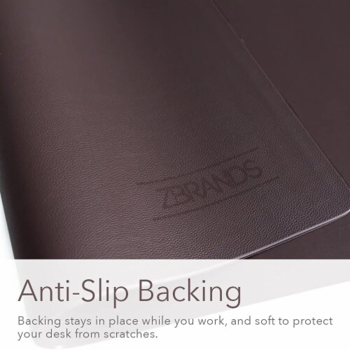 ZBRANDS // Brown Artificial Leather Desk Mat Pad Blotter Protector (36  x 20 ) Perspective: bottom