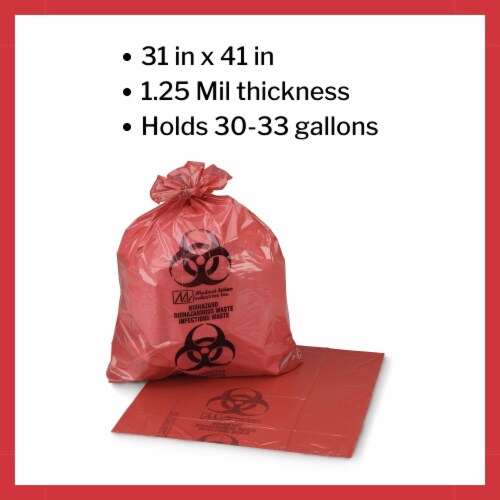 McKesson Infectious Waste Bag 30 to 33 gal. Case of 250 Perspective: bottom
