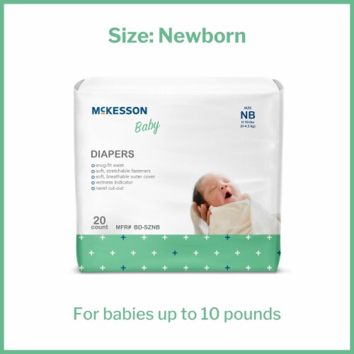 McKesson Baby Baby Diaper Newborn, 0 to 10 lbs. BD-SZNB, 120 Ct Perspective: bottom