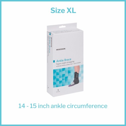 McKesson Black Ankle Brace X-Large 14-15 Ankle Circumf. Lace-Up for the Foot 155-81-97048 Perspective: bottom