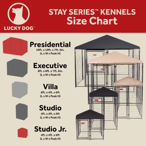Lucky Dog STAY Series 4 x 8 x 6 Foot Roofed Steel Frame Villa Dog