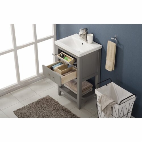 Design Element Group Cara 20  Single Sink Vanity in Gray Perspective: bottom