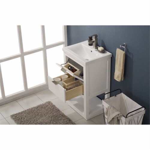Design Element Group Klein 20  Single Sink Vanity in White Perspective: bottom