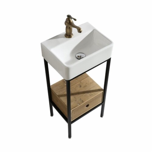 Design Element Group Cassidy 16  Single Sink Vanity in Natural Perspective: bottom