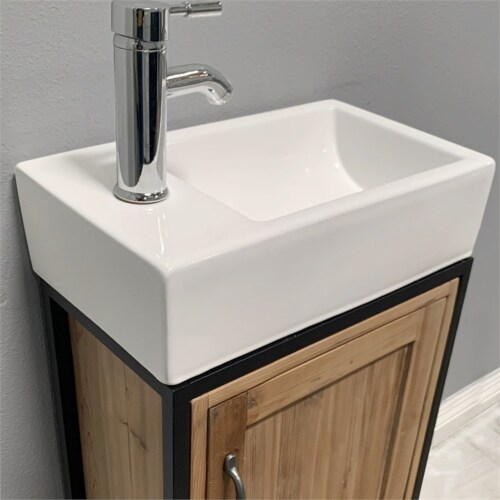 Design Element Bristol 18.5  Single Sink Vanity in Walnut Perspective: bottom