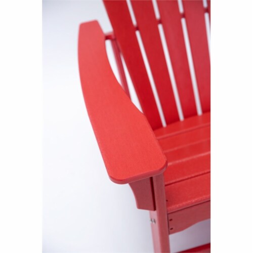 Hampton Red Poly Outdoor Patio Adirondack Chair Perspective: bottom