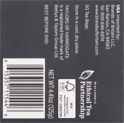 Taylors Scottish Breakfast Tea 50 Count Perspective: bottom