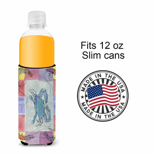 Carolines Treasures 8021MUK Crab and Shrimp Ultra Hugger for slim cans Perspective: bottom