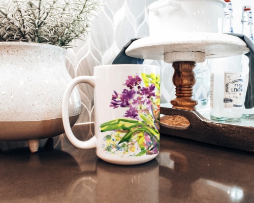 Carolines Treasures 6042CM15 Flower Coffee Mug 15 oz Perspective: bottom