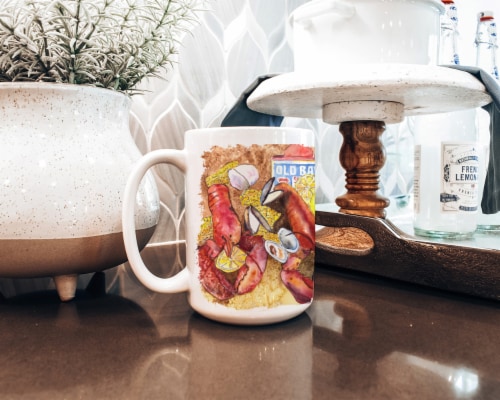 Carolines Treasures 8719CM15 Lobster with Old Bay Coffee Mug 15 oz Perspective: bottom