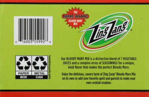 Zing Zang Non-Alcoholic Bloody Mary Mix Perspective: bottom