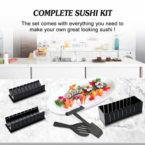 Sushi Maker Kit, AGPtek 11pcs DIY Sushi Making Kit Roll Sushi Maker Rice Roll Mold Including Perspective: bottom