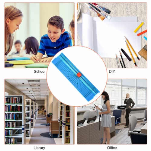 AGPTEK 12  A4 Paper Trimmer Cutter Picture Cutting Label Design Photos Blue Perspective: bottom