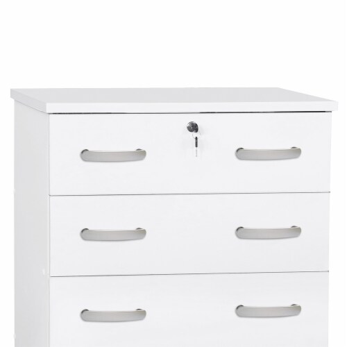 Better Home Products Cindy 4 Drawer Chest Wooden Dresser with Lock