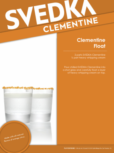 SVEDKA Clementine Orange Flavored Vodka Perspective: bottom