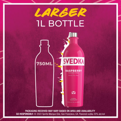 SVEDKA Raspberry Flavored Vodka Perspective: bottom