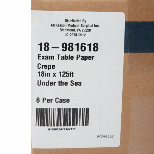 McKesson Table Paper Under the Sea Crepe 18'' W x 125' L Pediatric 6 Rolls Perspective: bottom
