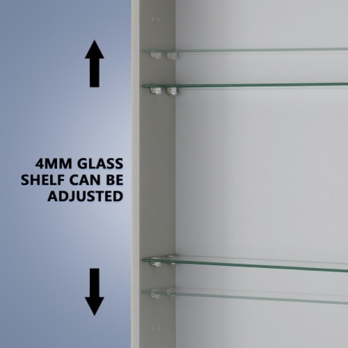 ExBrite 15 in. W x 26 in. H LED Bathroom Light Narrow Medicine Cabinet with Mirror Left Side Perspective: bottom