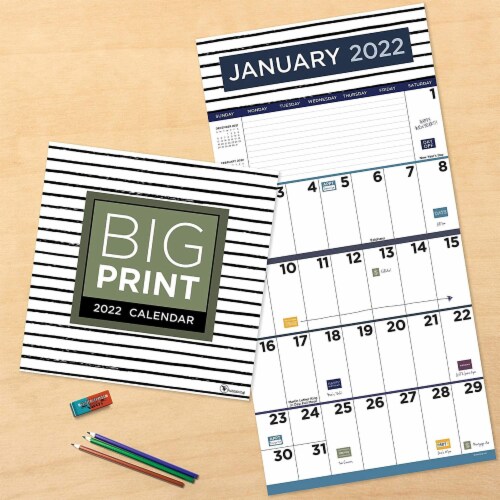 2022 Big Print Wall Calendar by TF Publishing Perspective: bottom