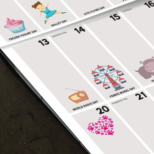 2022 Every Day's A Holiday 12 Month Wall Calendar Perspective: bottom