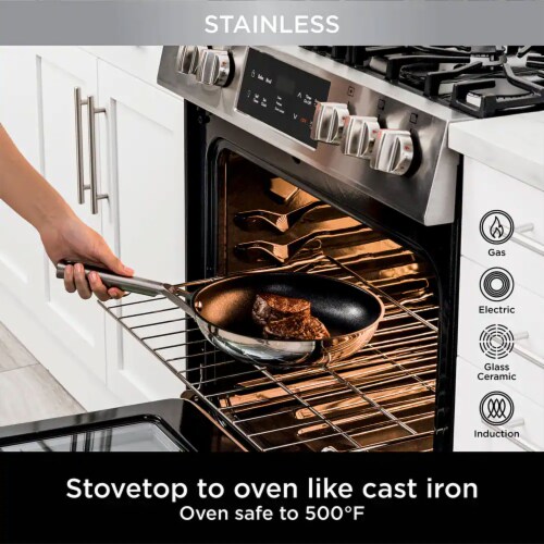 Ninja Foodi NeverStick Stainless Steel Oven Safe 8 and 10.25 Fry