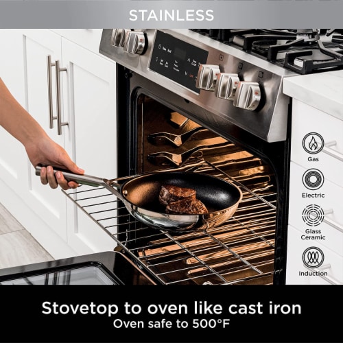 Ninja Foodi NeverStick Stainless Steel Oven Safe 10.25 and 12 Fry Pan Set,  1 Piece - Foods Co.