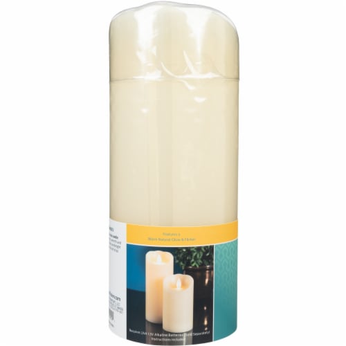 Fusion™ iFlicker Flameless LED Pillar Candle - Cream Perspective: bottom